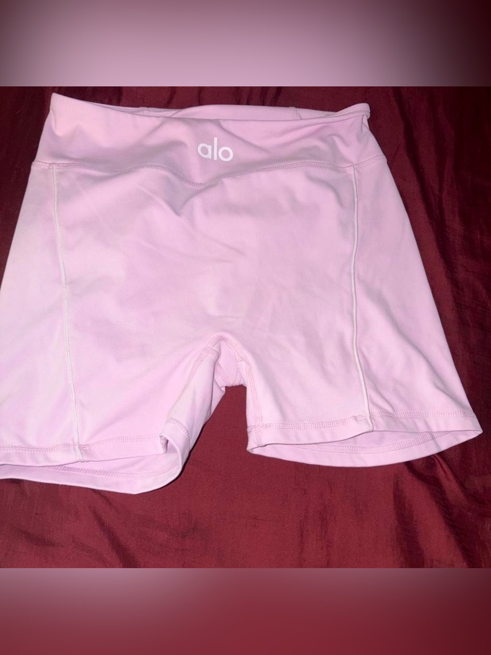 ALO Yoga Light Pink Athletic Bike Shorts